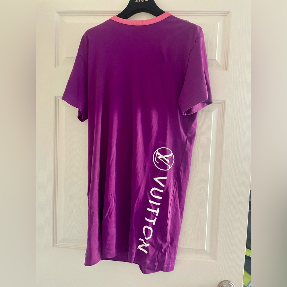 Louis Vuitton T Shirt Dress Purple and Pink M